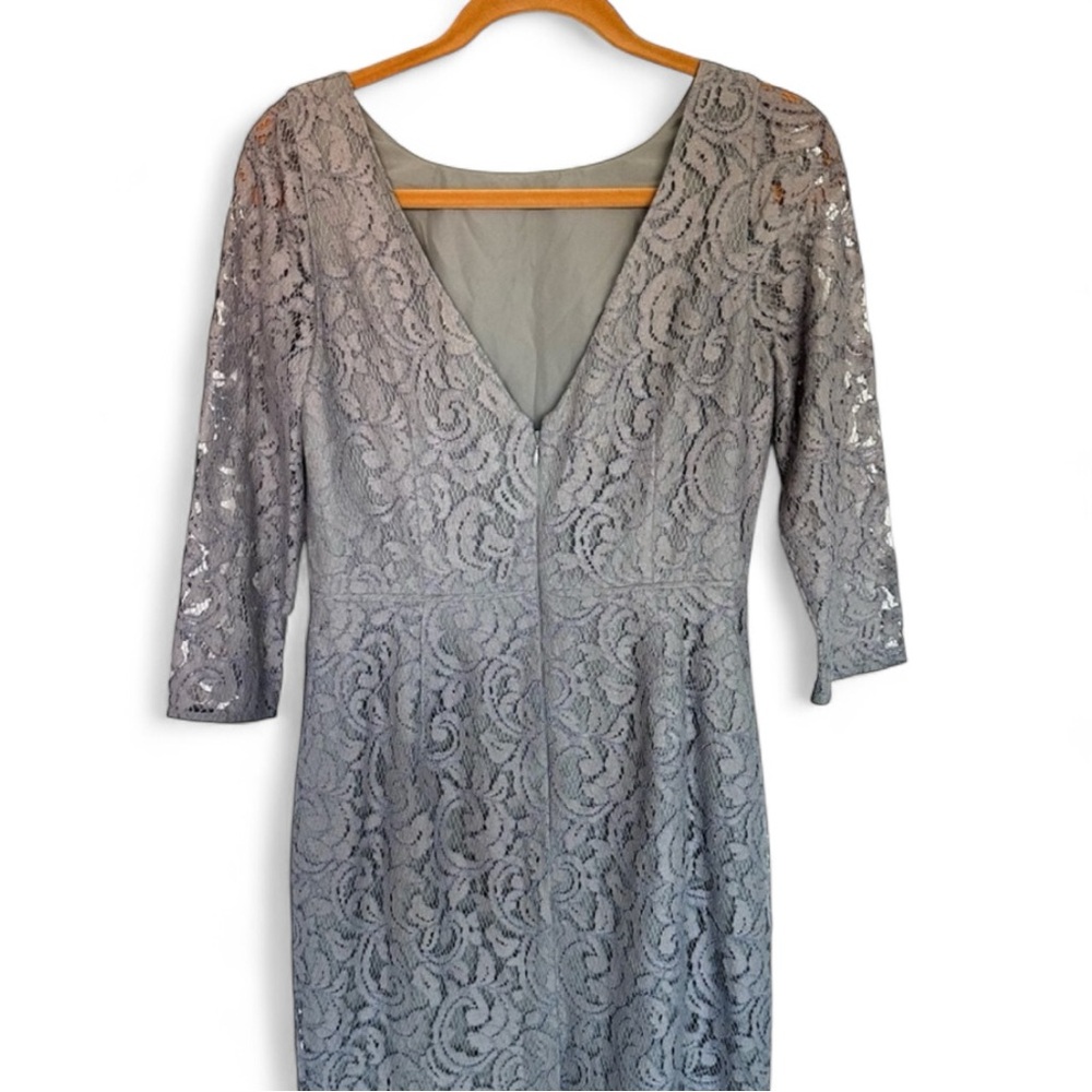NWT J.Crew Natalia Grey Leavers Lace Dress Size 6-Stunning Lined V Neck Cocktail - Picture 8 of 16